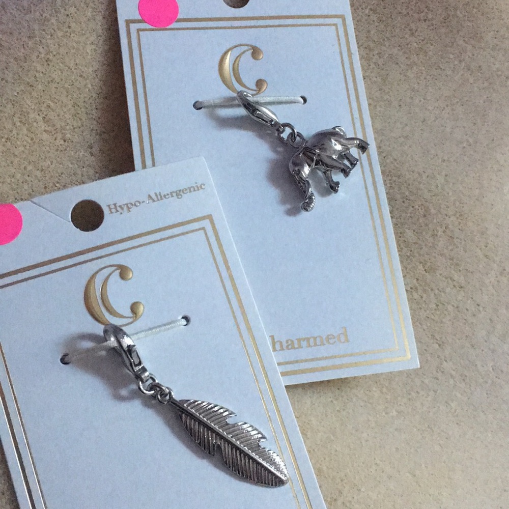 Elephant and leaf charms NWT
